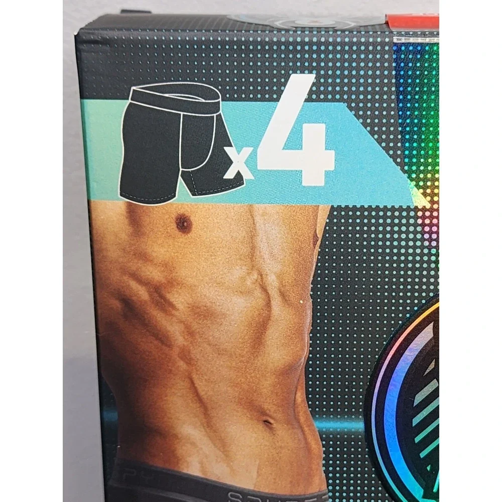 Spyder Performance Boxer Briefs Men's Large Gray Blue‎ Green Navy 4 Pack NIB